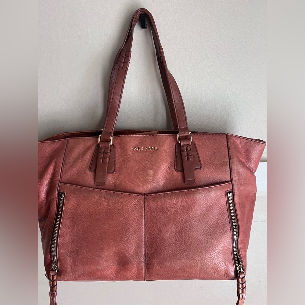 Cole Haan Women's Rose Leather Tote - Picture 8 of 9